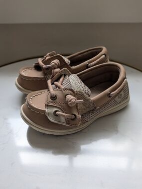 Sperry Kids Moccasin Boat Shoes in Light Brown